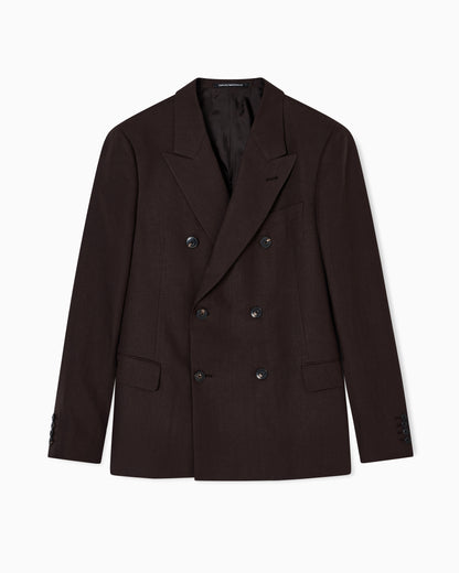 Emporio Armani Double-breasted blazer in pure linen
