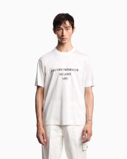 Emporio Armani ASV Lyocell T-shirt with vintage-effect logo print
