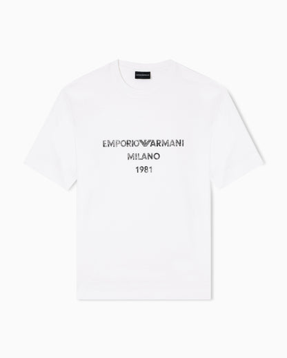 Emporio Armani ASV Lyocell T-shirt with vintage-effect logo print