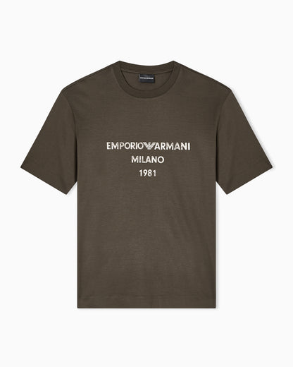 Emporio Armani ASV Lyocell T-shirt with vintage-effect logo print