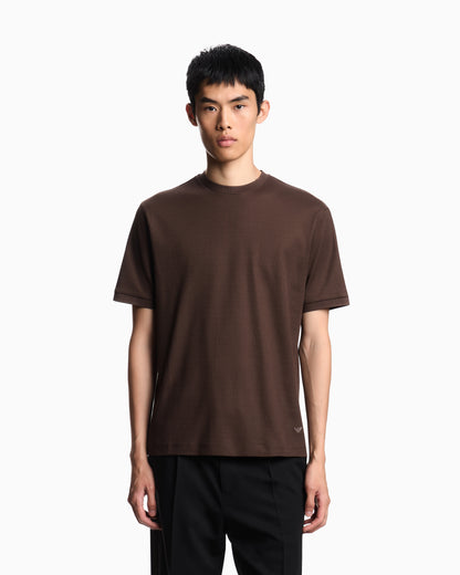 Emporio Armani ASV jersey T-shirt with vertical jacquard motif