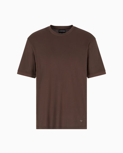 Emporio Armani ASV jersey T-shirt with vertical jacquard motif