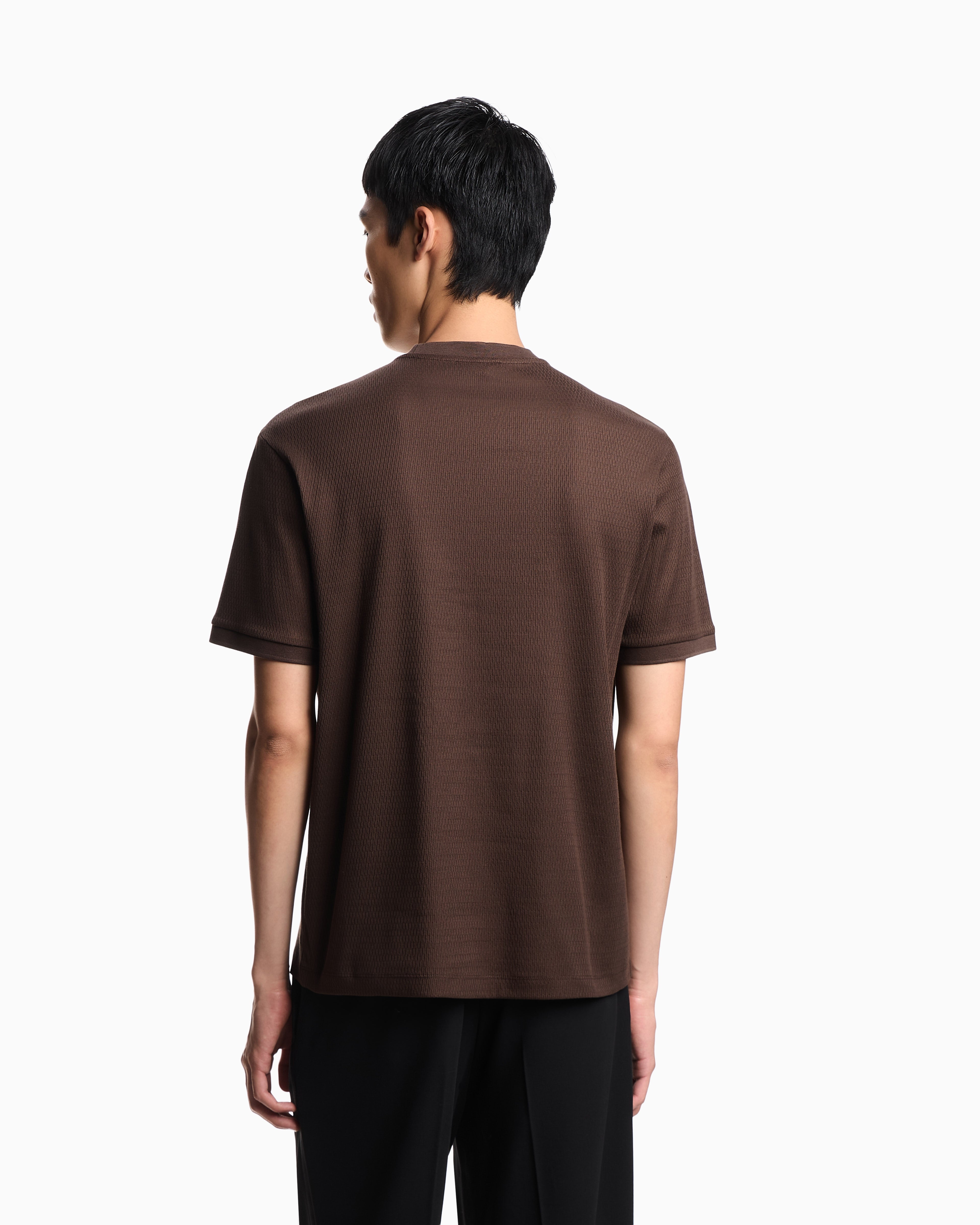 Emporio Armani ASV jersey T-shirt with vertical jacquard motif