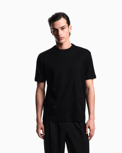 Emporio Armani ASV jersey T-shirt with vertical jacquard motif