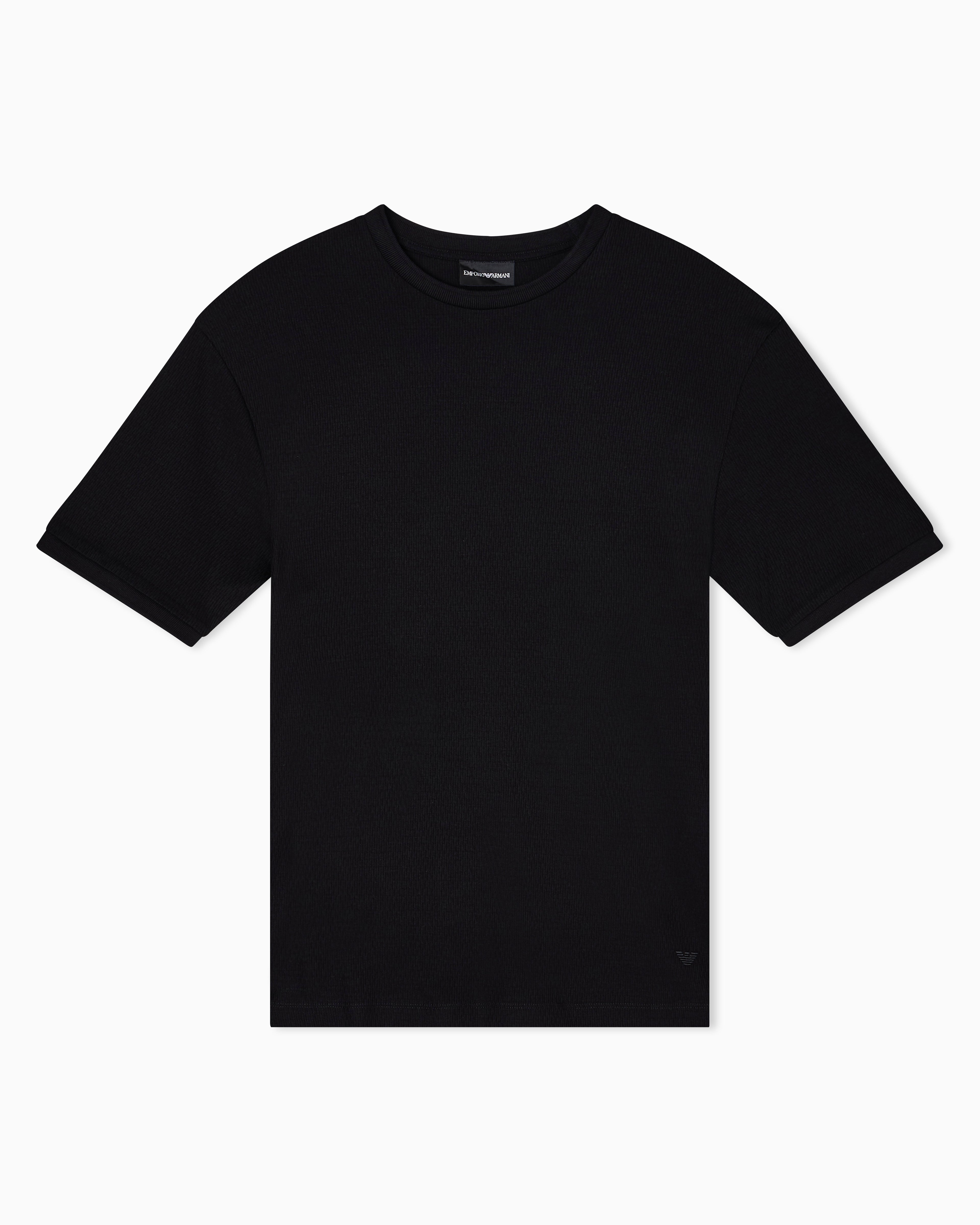 Emporio Armani ASV jersey T-shirt with vertical jacquard motif