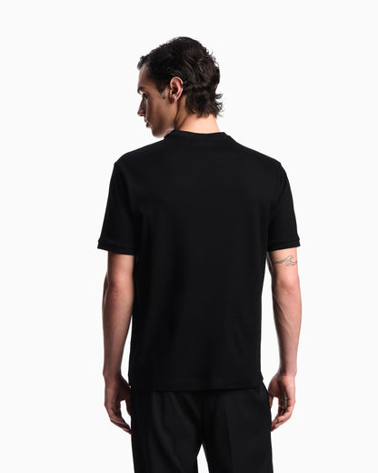 Emporio Armani ASV jersey T-shirt with vertical jacquard motif