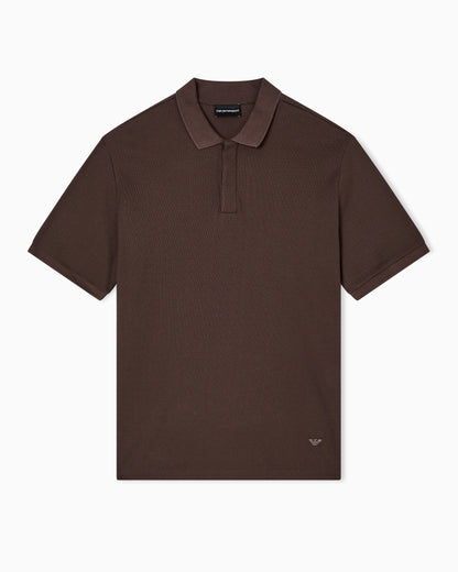 Emporio Armani Jersey polo shirt with vertical jacquard motif