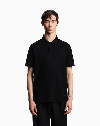 Emporio Armani Jersey polo shirt with vertical jacquard motif