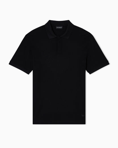 Emporio Armani Jersey polo shirt with vertical jacquard motif