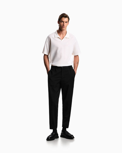 Emporio Armani Icon polo shirt in yarn-dyed jacquard jersey