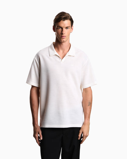 Emporio Armani Icon polo shirt in yarn-dyed jacquard jersey