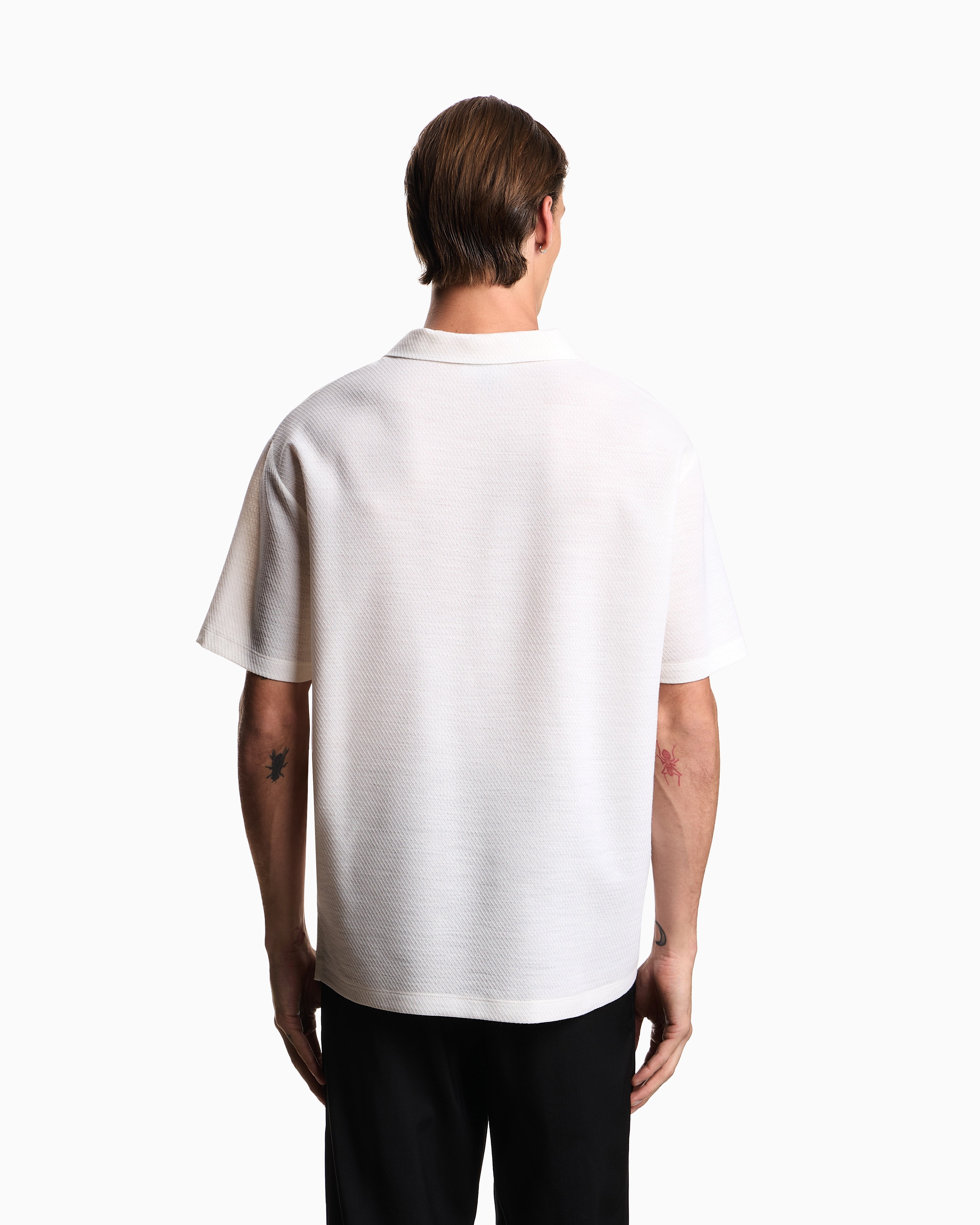 Emporio Armani Icon polo shirt in yarn-dyed jacquard jersey