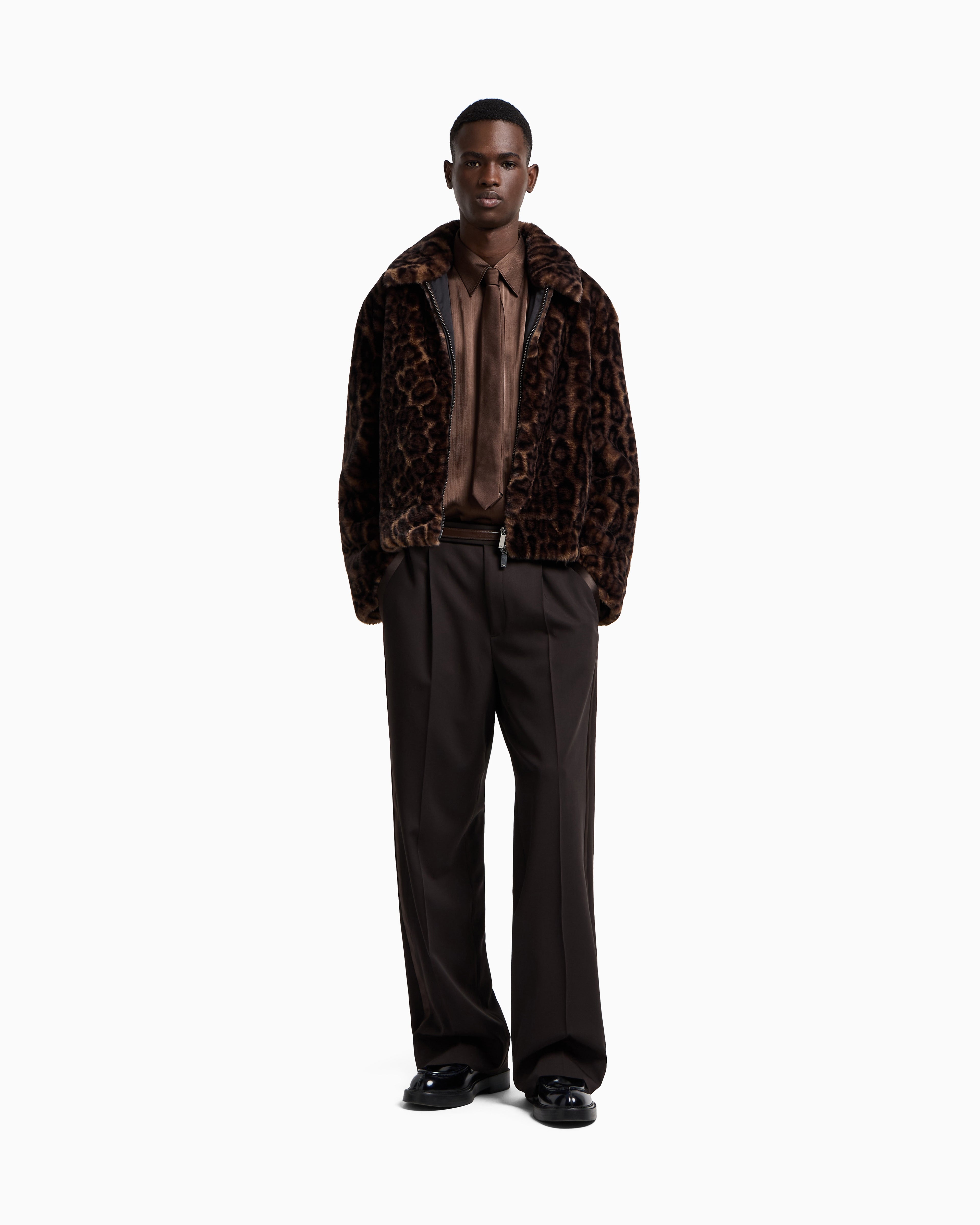 Emporio Armani Animal-print faux-fur blouson