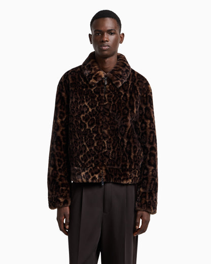 Emporio Armani Animal-print faux-fur blouson