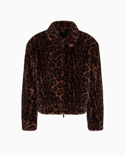 Emporio Armani Animal-print faux-fur blouson