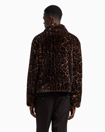 Emporio Armani Animal-print faux-fur blouson