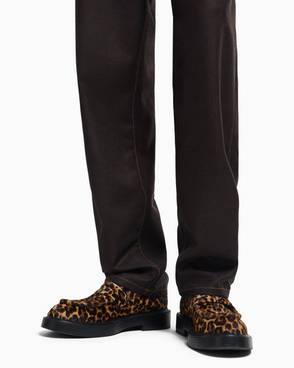 Emporio Armani Five-pocket trousers in denim-effect virgin-wool flannel