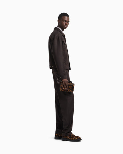 Emporio Armani Five-pocket trousers in denim-effect virgin-wool flannel