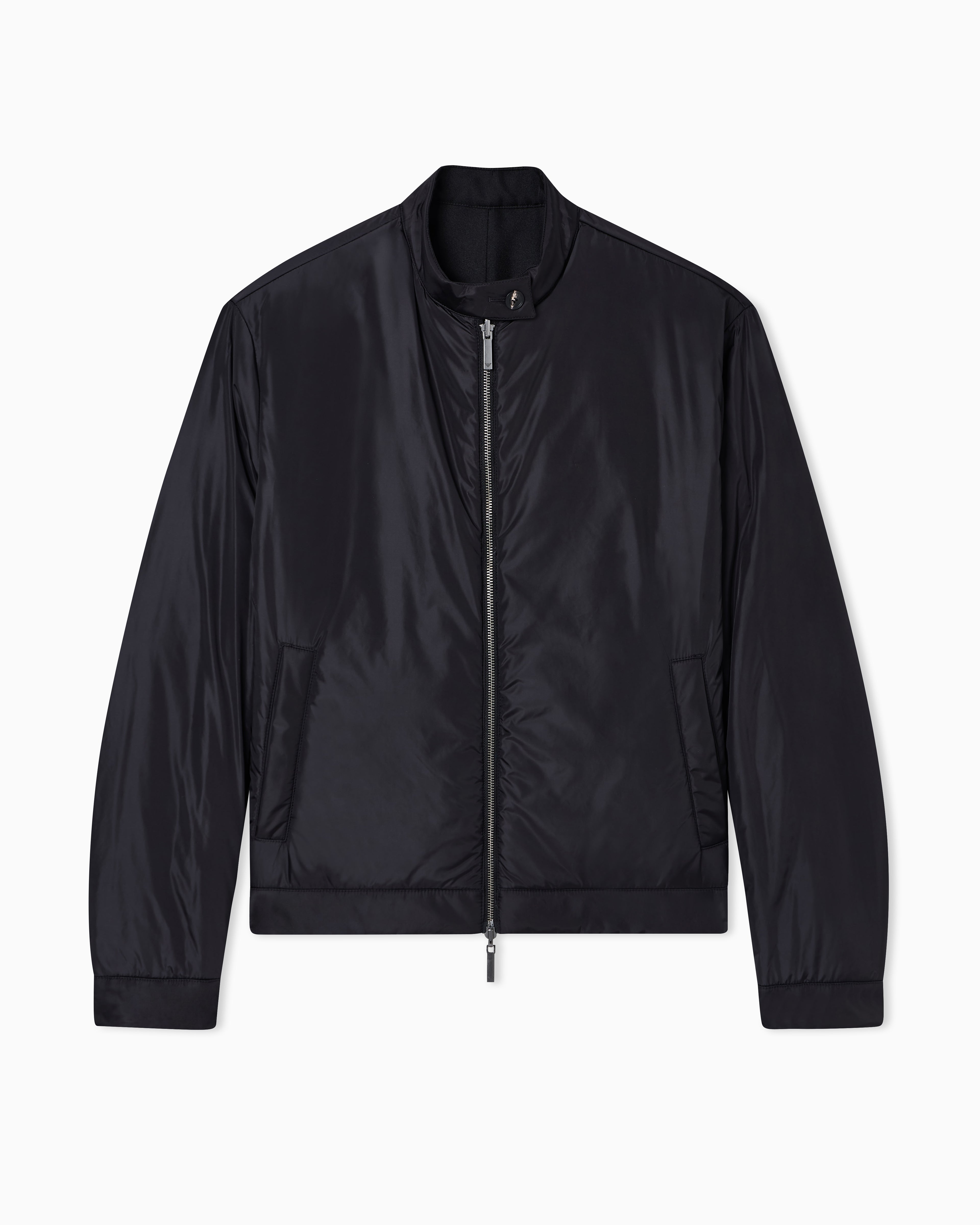 Emporio Armani Reversible zip-up jacket in mélange fabric