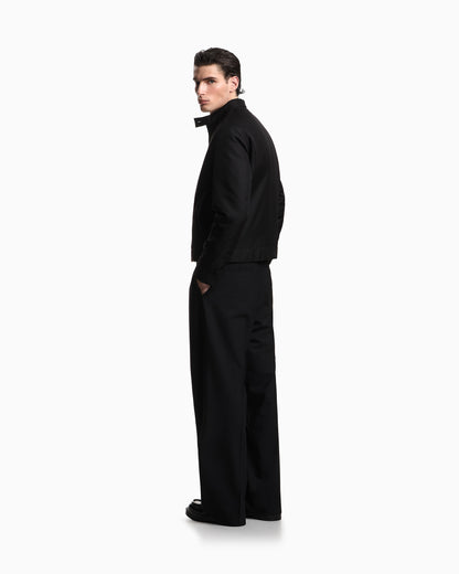 Emporio Armani Reversible zip-up jacket in mélange fabric