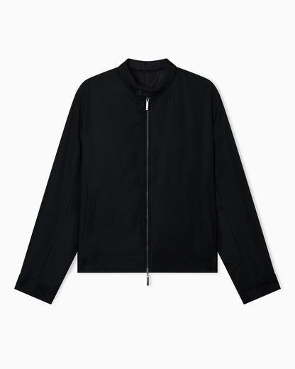 Emporio Armani Reversible zip-up jacket in mélange fabric