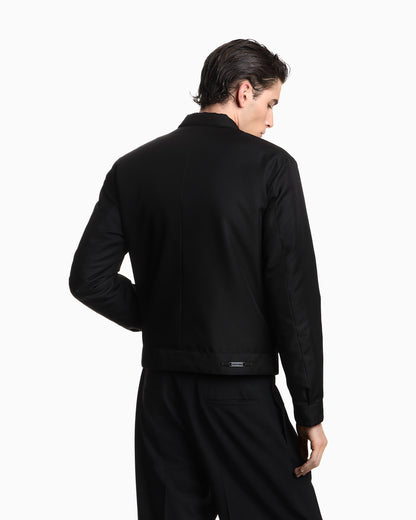 Emporio Armani Reversible zip-up jacket in mélange fabric
