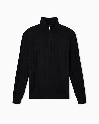 Emporio Armani ASV mock-neck jumper in a check knit