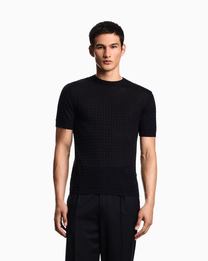 Emporio Armani ASV Lyocell-blend jumper in a plain and purl knit