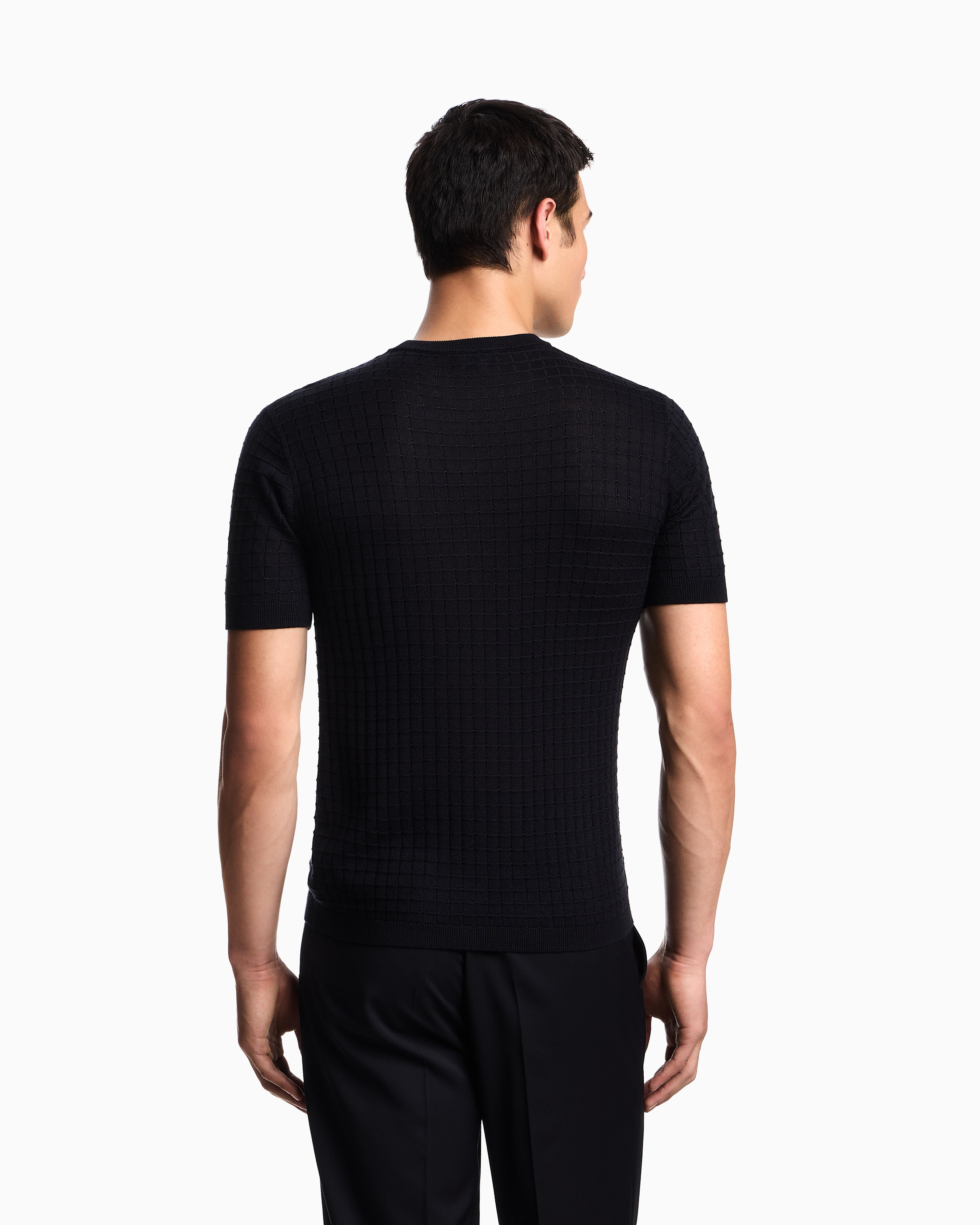 Emporio Armani ASV Lyocell-blend jumper in a plain and purl knit