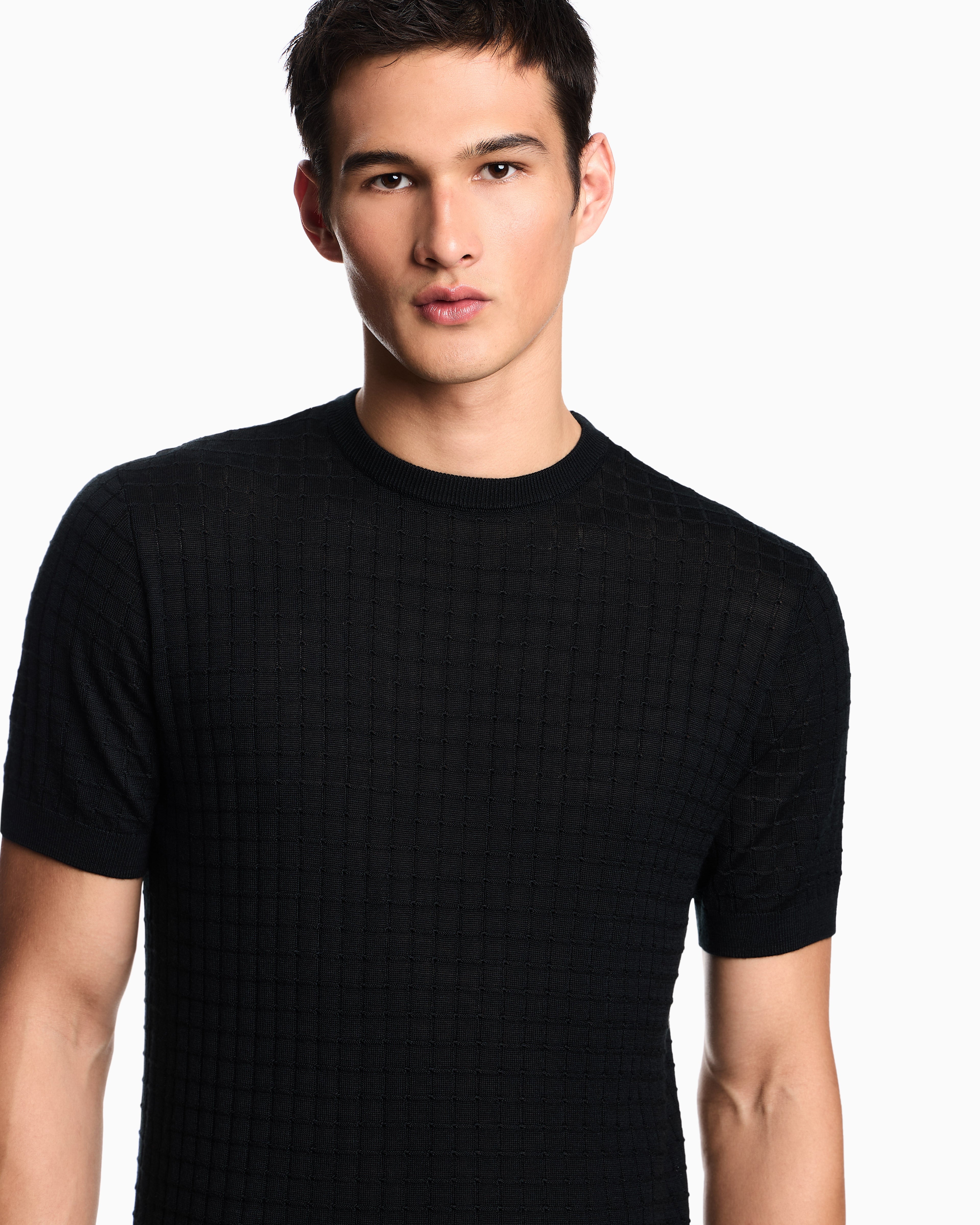 Emporio Armani ASV Lyocell-blend jumper in a plain and purl knit