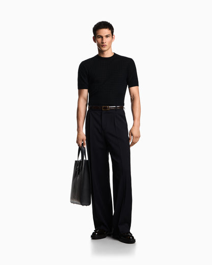 Emporio Armani ASV Lyocell-blend jumper in a plain and purl knit