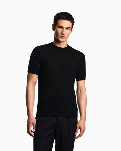 Emporio Armani ASV Lyocell-blend jumper in a plain and purl knit