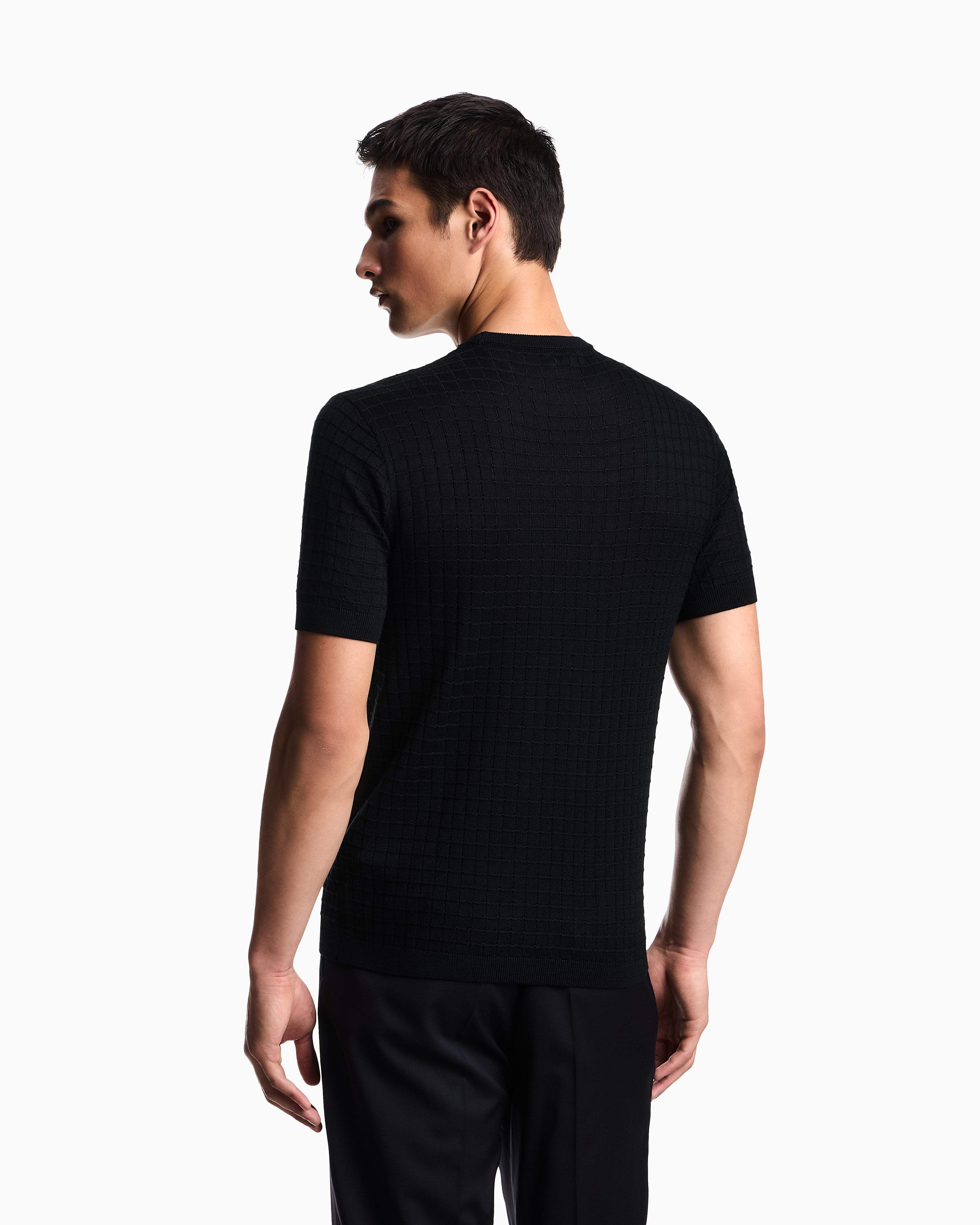 Emporio Armani ASV Lyocell-blend jumper in a plain and purl knit