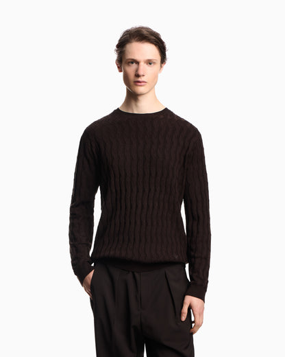 Emporio Armani ASV Lyocell-blend jumper in an embossed, patterned stitch