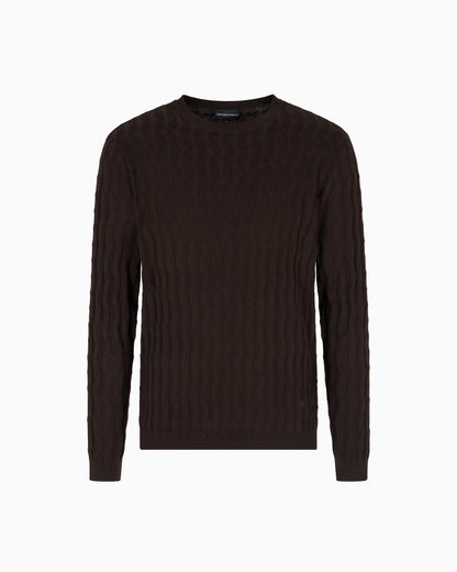 Emporio Armani ASV Lyocell-blend jumper in an embossed, patterned stitch