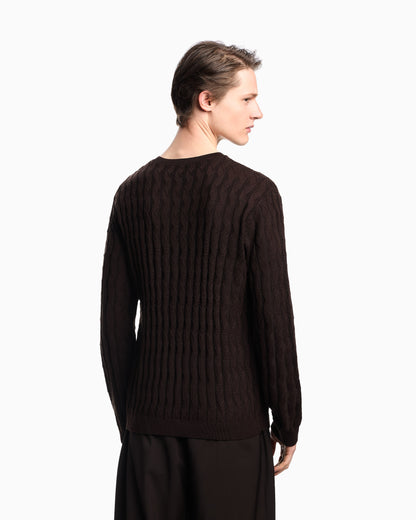 Emporio Armani ASV Lyocell-blend jumper in an embossed, patterned stitch