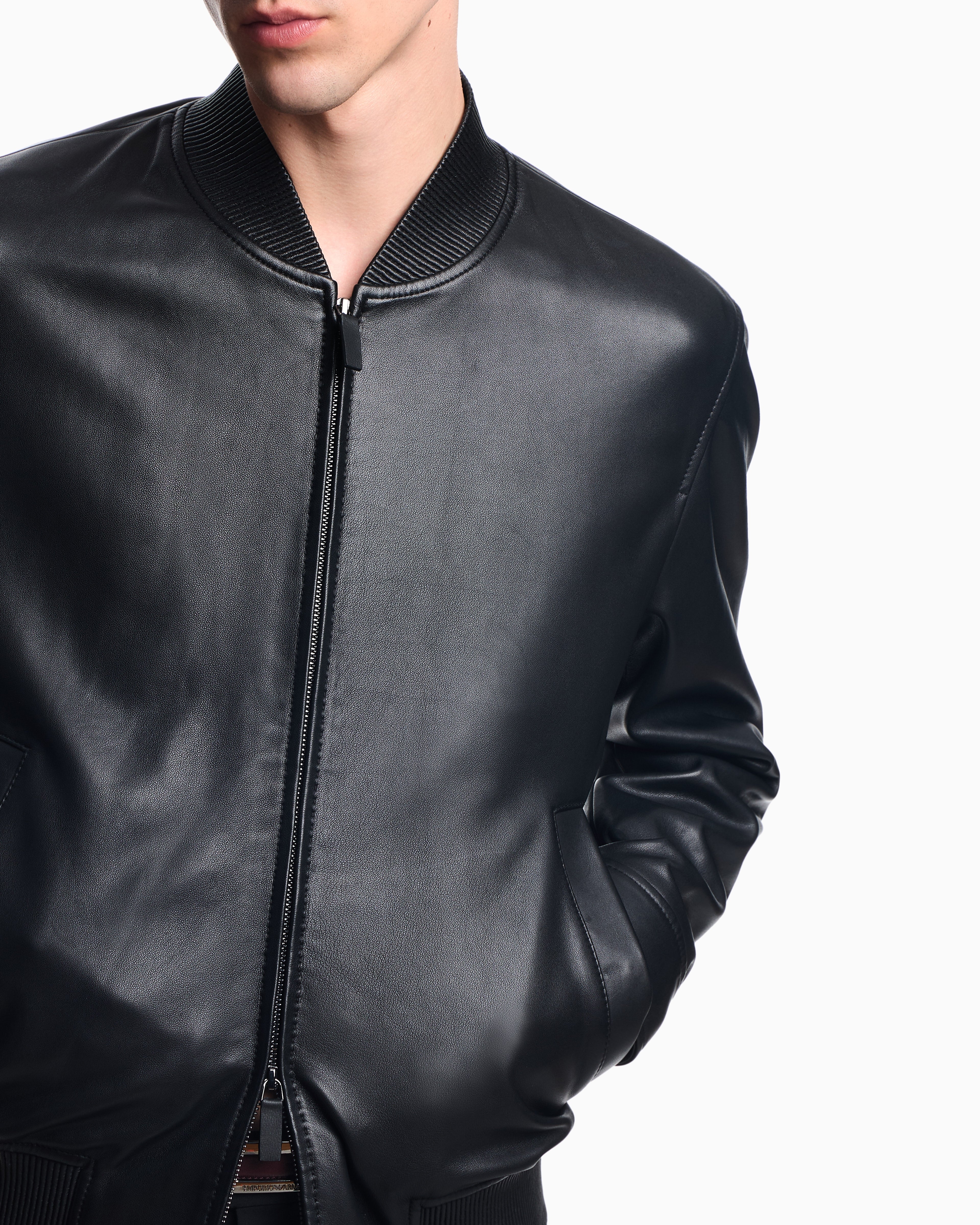 Emporio Armani Blouson in aniline nappa lambskin