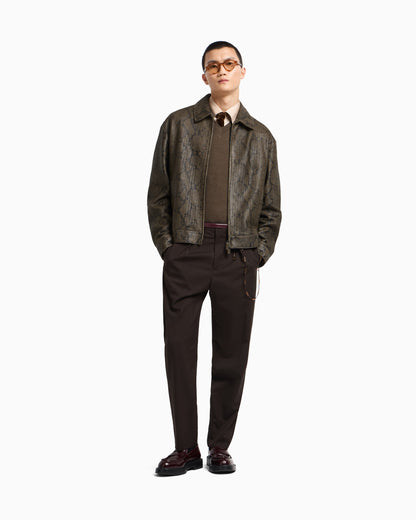 Emporio Armani Lambskin nappa leather blouson in a python print