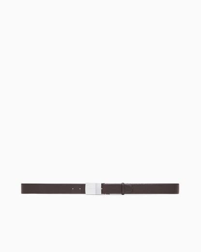 Emporio Armani Pebbled leather belt with plate