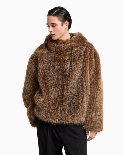 Emporio Armani Faux fur hooded blouson