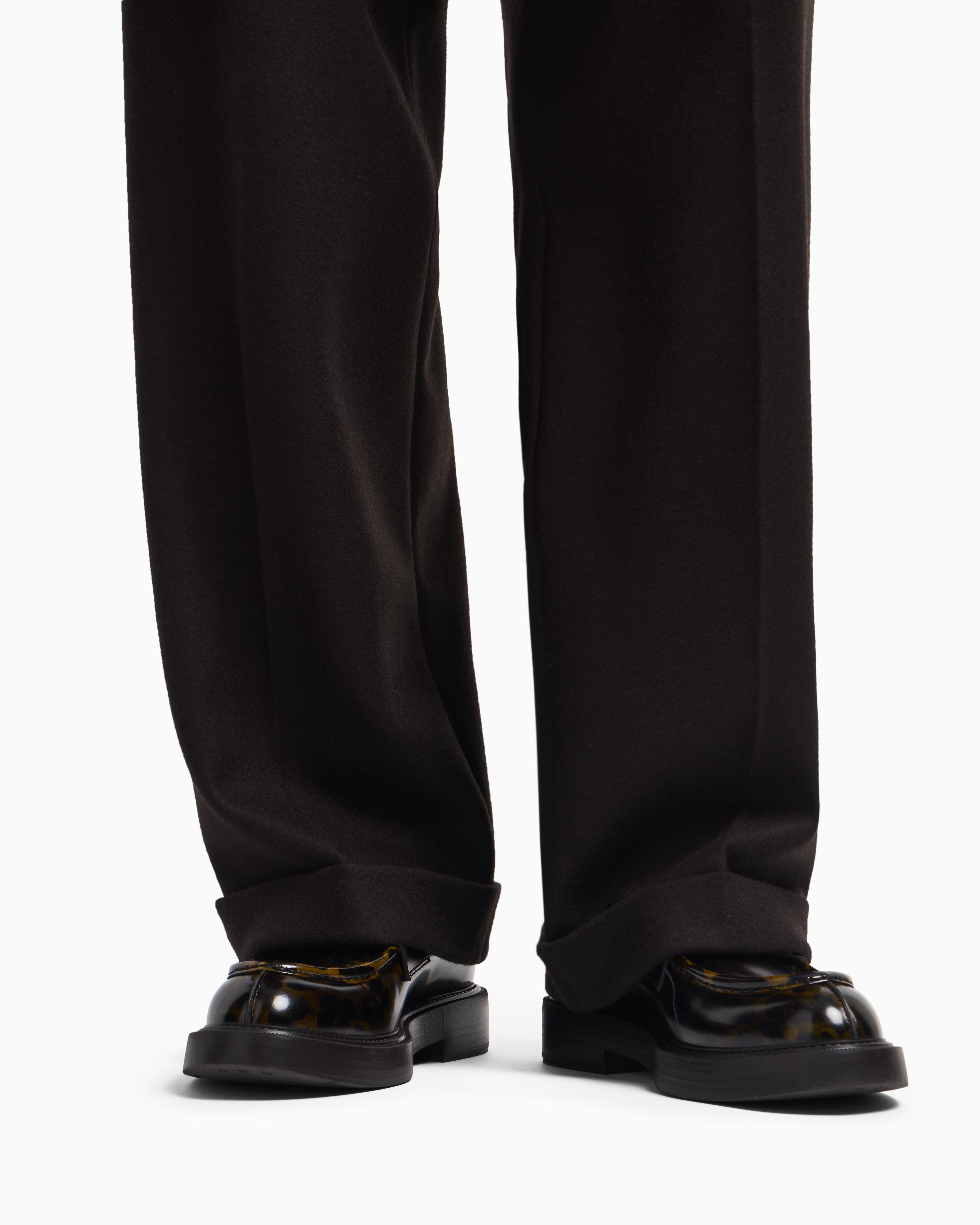 Emporio Armani Boiled-wool jersey trousers