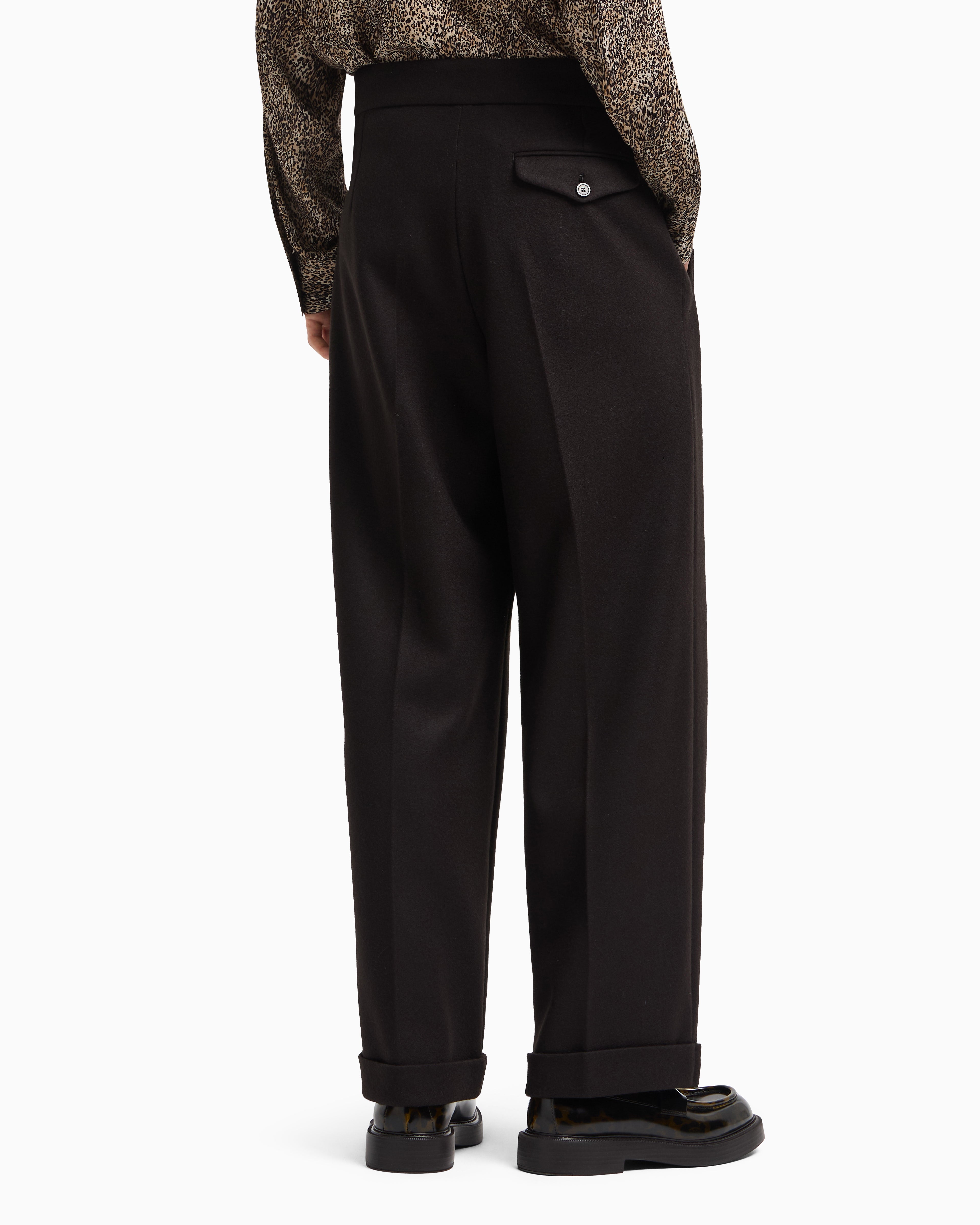 Emporio Armani Boiled-wool jersey trousers