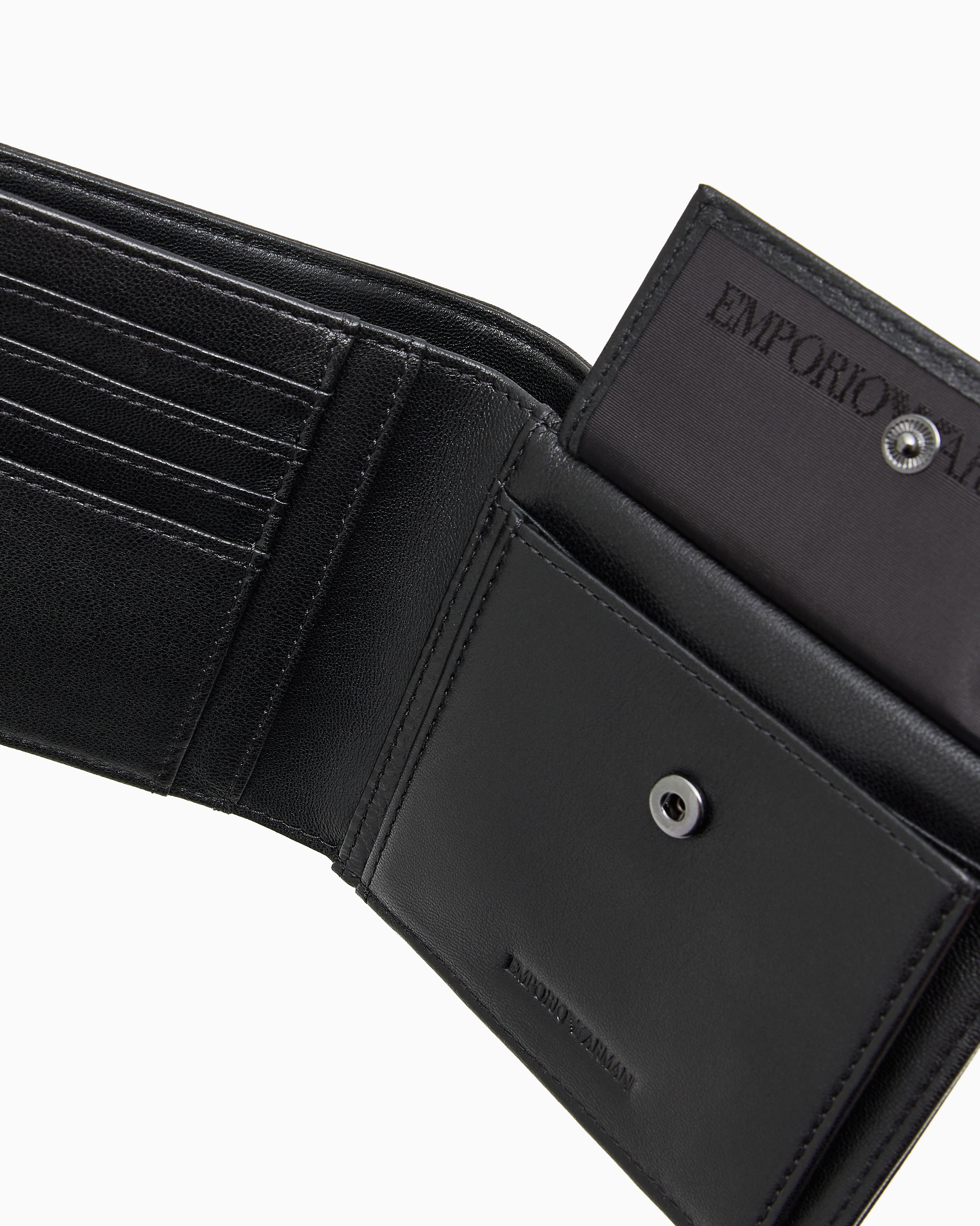 Emporio Armani Nappa leather bifold wallet with geometric detail