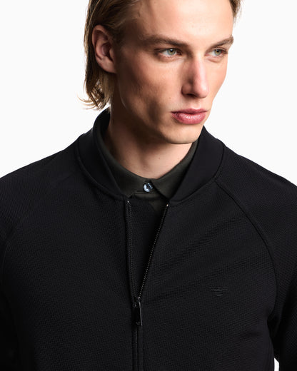 Emporio Armani Double diagonal weave stretch nylon jersey blouson