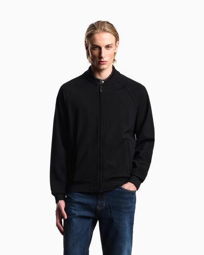 Emporio Armani Double diagonal weave stretch nylon jersey blouson