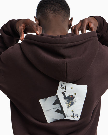 Emporio Armani ASV jersey twill sweatshirt with a playing cards print