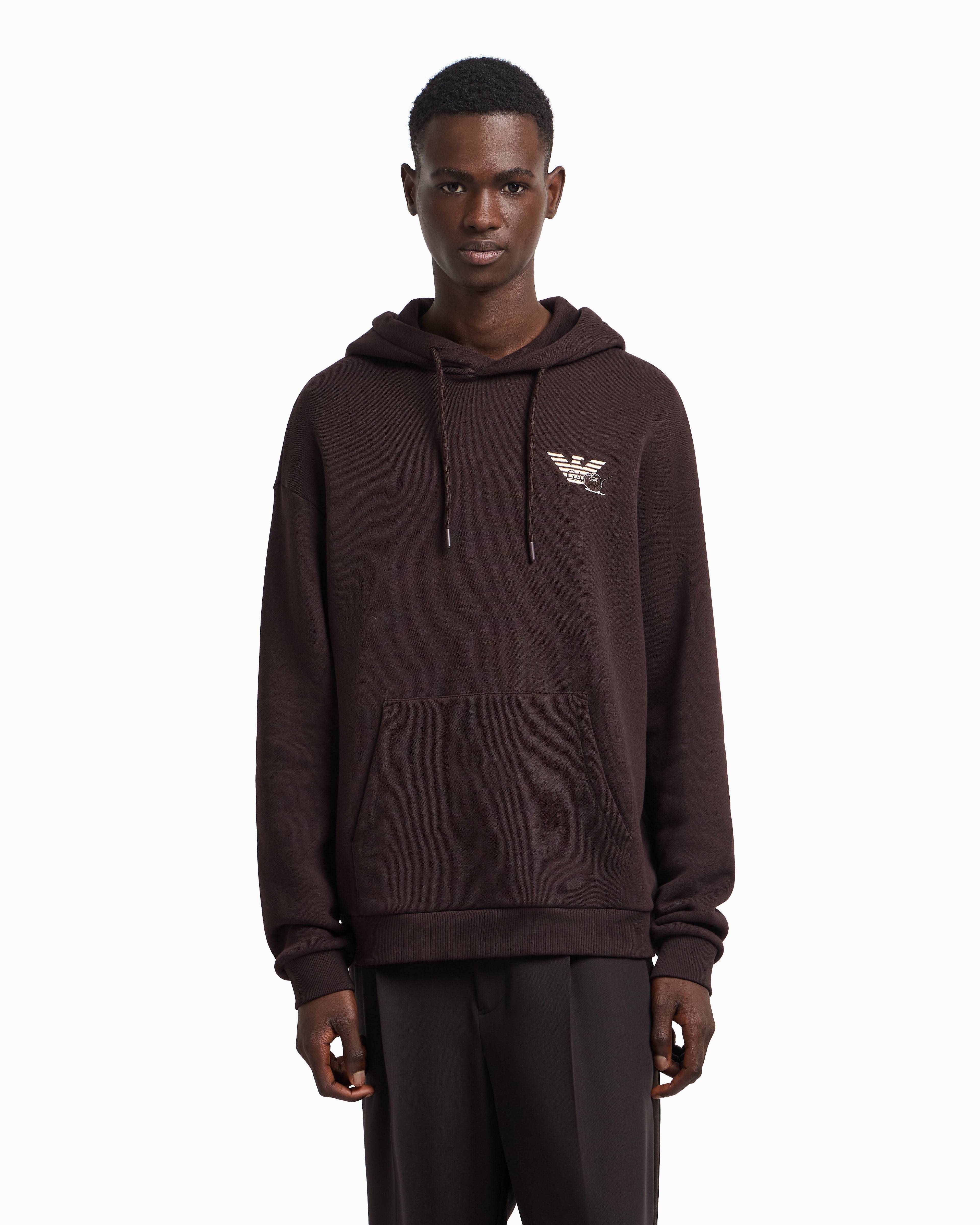 Emporio Armani ASV jersey twill sweatshirt with a playing cards print
