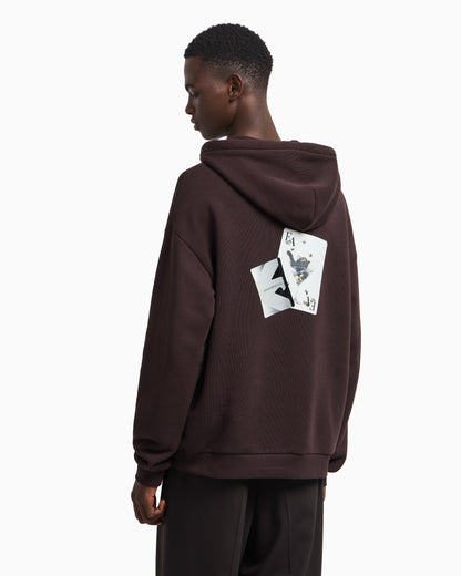 Emporio Armani ASV jersey twill sweatshirt with a playing cards print