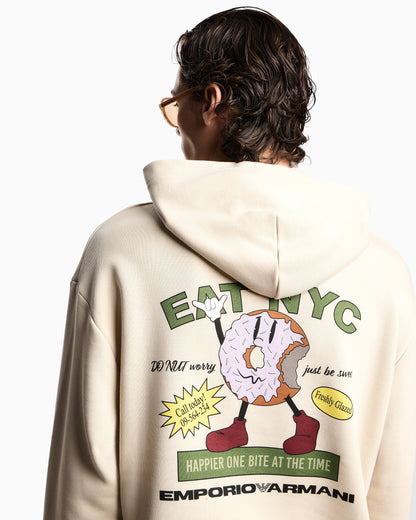 Emporio Armani New York Capsule Collection EAT NYC print jersey hooded sweatshirt