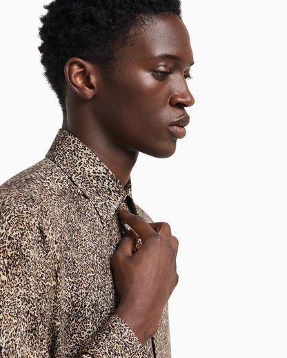 Emporio Armani Fluid-fabric shirt with animal print